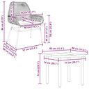 5-Delige Tuinset Met Kussens Poly Rattan Glas