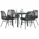 5-Delige Tuinset Met Kussens Poly Rattan Glas