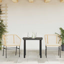 3-Delige Tuinset Met Kussens Poly Rattan Glas
