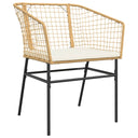 3-Delige Tuinset Met Kussens Poly Rattan Glas