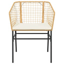 3-Delige Tuinset Met Kussens Poly Rattan Glas