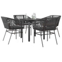 5-Delige Tuinset Met Kussens Poly Rattan Glas