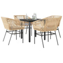 5-Delige Tuinset Met Kussens Poly Rattan Glas