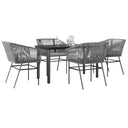 5-Delige Tuinset Met Kussens Poly Rattan Glas