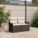 Tuinbank 2-Zits Met Kussens Poly Rattan