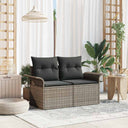 Tuinbank 2-Zits Met Kussens Poly Rattan