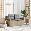 Tuinbank 2-Zits Met Kussens Poly Rattan