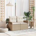Tuinbank 2-Zits Met Kussens Poly Rattan