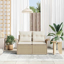 Tuinbank 2-Zits Met Kussens Poly Rattan