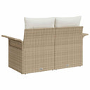 Tuinbank 2-Zits Met Kussens Poly Rattan