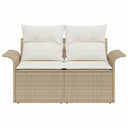 Tuinbank 2-Zits Met Kussens Poly Rattan