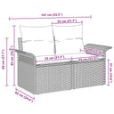 Tuinbank 2-Zits Met Kussens Poly Rattan