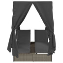 Dubbele Ligbed 203 X 128 X 202 Cm Poly Rattan, Stof