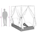 Dubbele Ligbed 203 X 128 X 202 Cm Poly Rattan, Stof
