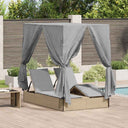 Dubbele Ligbed 203 X 128 X 202 Cm Poly Rattan, Stof