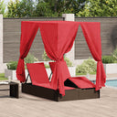 Dubbele Ligbed 203 X 128 X 202 Cm Poly Rattan, Stof