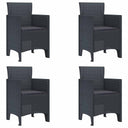 Tuin Eetset 5 Pcs 150 X 100 X 73 Cm Kunststofhars