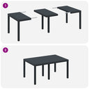 Tuin Eetset 5 Pcs 150 X 100 X 73 Cm Kunststofhars