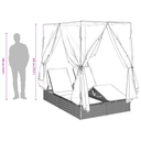 Dubbele Ligbed 203 X 128 X 202 Cm Poly Rattan, Stof
